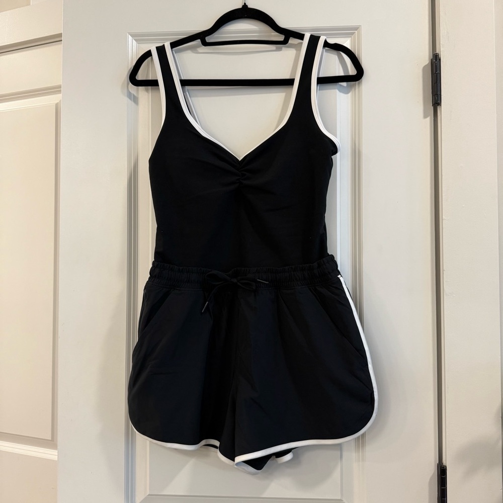 Abercrombie & Fitch Black with White Trim Jumpsuit Romper